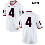 Men's Georgia Bulldogs NCAA #4 Mecole Hardman Nike Stitched White Authentic No Name College Football Jersey KAO4854AZ